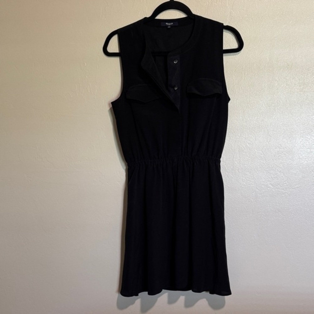Madewell Black 100% Silk Lined Sleeveless Mini Dress S